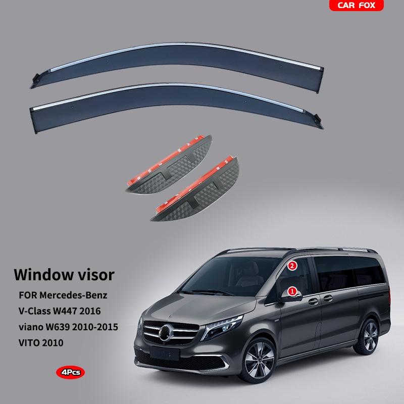 Для V-класса VITO Viano W639 W447 2010-2024 Защитный козырек от дождя на окнах, задняя крыша, солнцезащитный козырек от дождя, вентиляционный козырек, спойлер, крыло