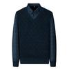Fake Two-piece Dad Outfit Plus Velvet Thickened Sweater for Men Winter New Business Casual Warm and Cold Knitted Bottoming Shirt