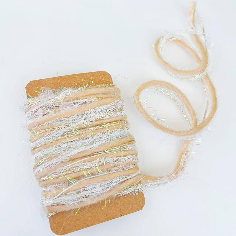 2 М Раскрашенные вручную резинки для волос из пряжи Полиэстеровая пряжа Сделай сам Рождественские поделки Бохо-шик Рождественские наборы для рукоделия