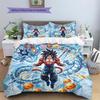 Dragon Ball Goku Pattern Bedding Quilt Set Quilt Cover Pillowcase Home Decoration Birthday Gift (1 * duvet cover + 2 * pillowcase, without core)