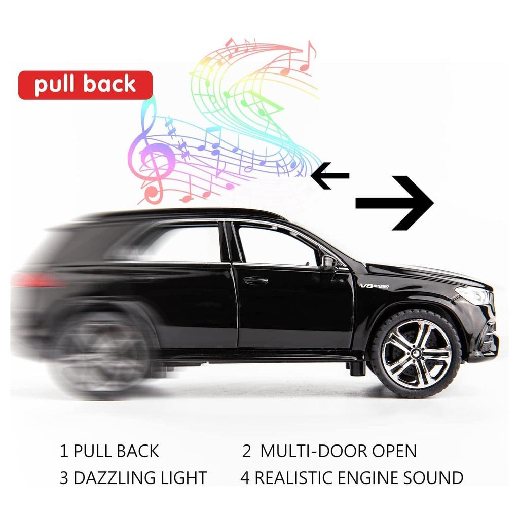 1/32 масштаб Benz AMG GLE 63S внедорожник игрушечный автомобиль, литая под давлением модель автомобиля с откидной спинкой со светом и звуком игрушечный транспорт для детей и мальчиков