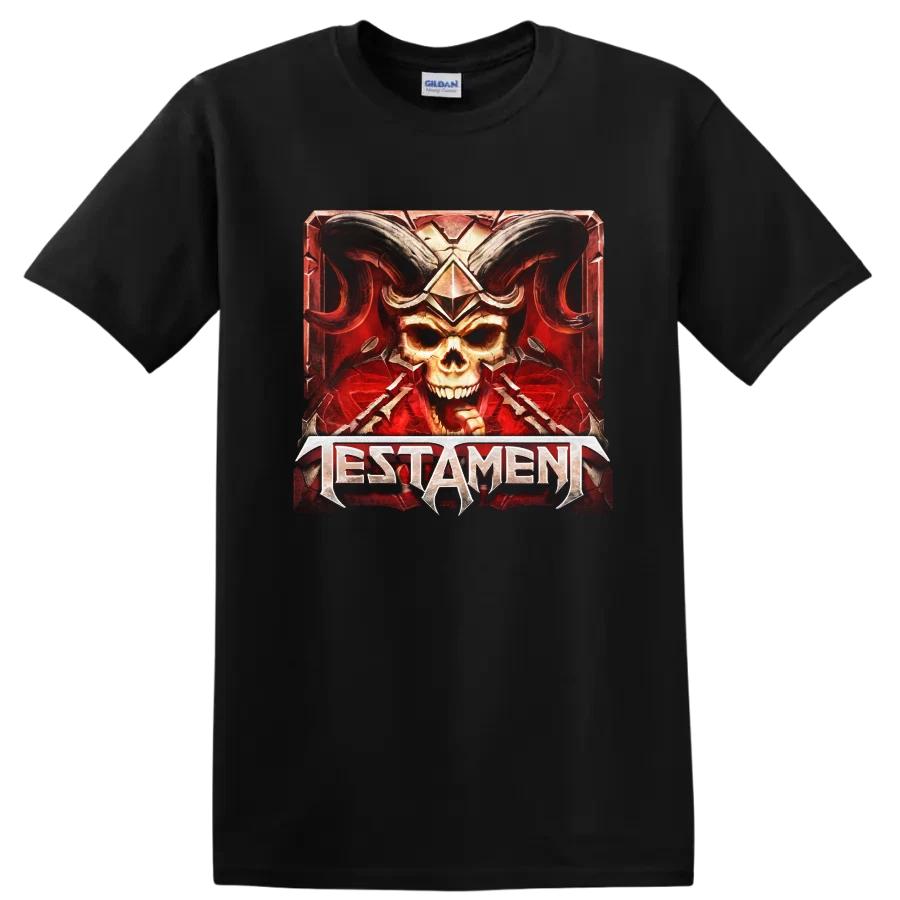 TESTAMENT Skull Horns Heavy Metal T Shirt Demonic Rock Band Graphic Tee