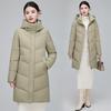 Белая утиная пуховая куртка женская средней длины зимняя новая стильная универсальная модная теплая куртка для женщин