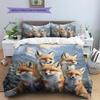 Fox Pattern Bedding Home Decoration Birthday Gift (1 * duvet cover + 2 * pillowcase, without core)