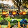 Halloween Solar Stake Lights Pumpkin Shape Solar Garden Lights Outdoor Lantern Decorations For Halloween Theme Decor Lighting