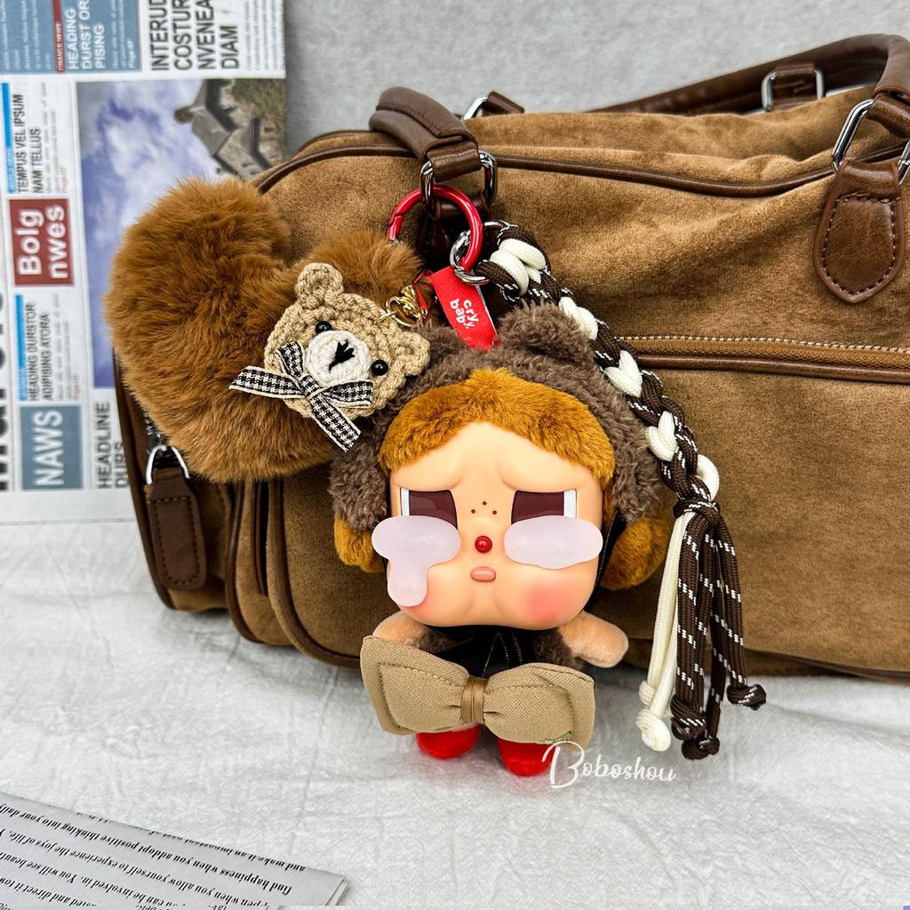 Pink Plush Crying Baby Doll Pendant/Backpack Accessory