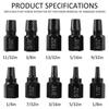 10Pcs Screw Extractor Kit Alloy Steel Damaged Screw Remover Set Metal Easy Out Drill Bits Broken Bolt Stud Remover Multi-Spline
