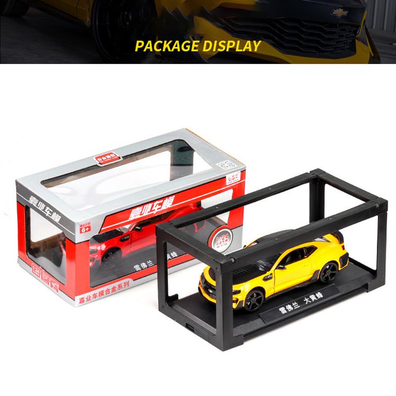 Масштаб 1/24 Camaro, литая под давлением модель автомобиля, игрушечный автомобиль с откатным механизмом, звуком и светом для детей, коллекция подарков для мальчиков и девочек