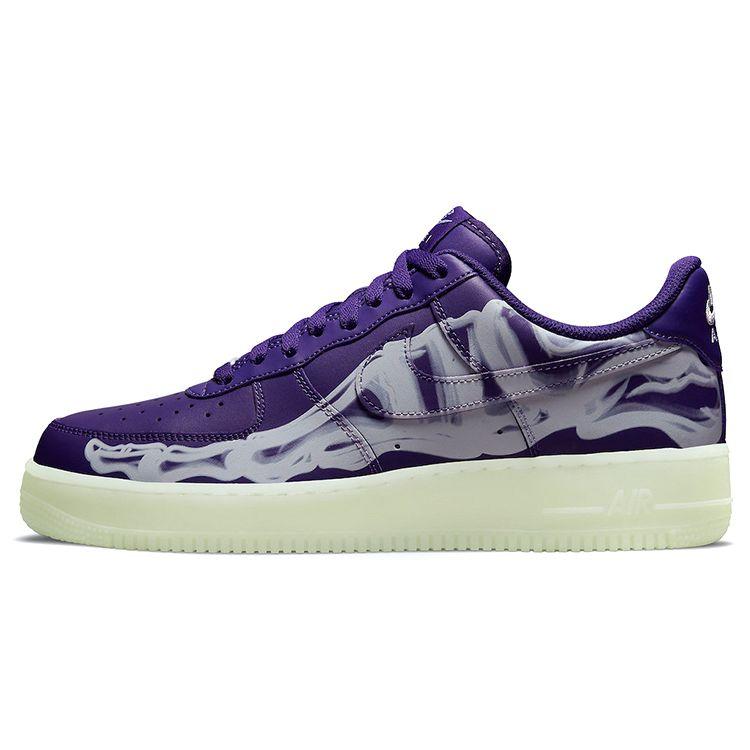 Nike Air Force 1 Low Purple Skeleton Unisex Sneakers Court-Purple White CU8067-500