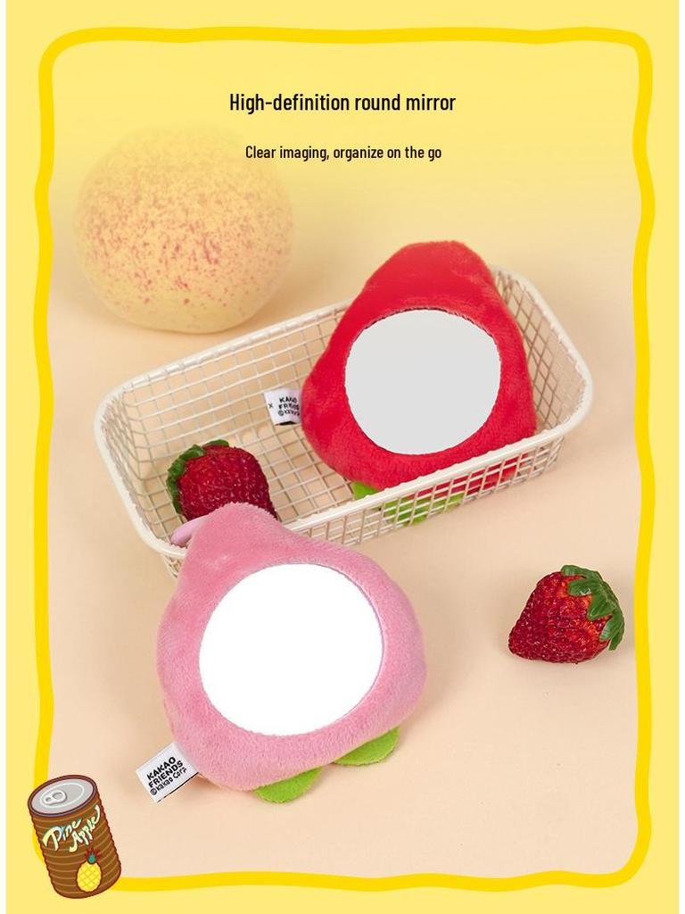 KAKAO FRIENDS Райан Лев Фруктовый Плюшевый Ручной Зеркальце и Брелок-Шарм для Сумки