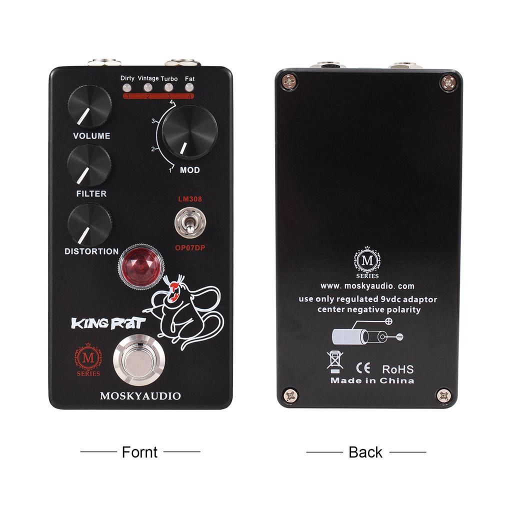 Педаль эффектов для гитары MOSKYo Fuzz Distortion с 4 переключателями режимов и регуляторами громкости FilterDistortion
