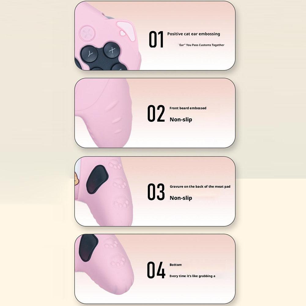 Cat Paw Silicone Soft Shell Gamepad Sticker Skin For Switch 2 Pro/NS2 Pro Game Controller Case Thumb Stick Grip Cap Cover