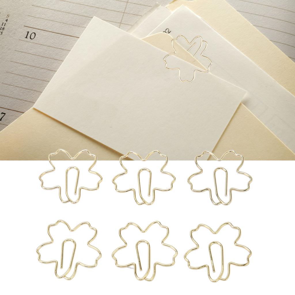 100Pcs Fancy Paperclips Style Metal Box Packed Gold Color Cute Paper Clips for Office