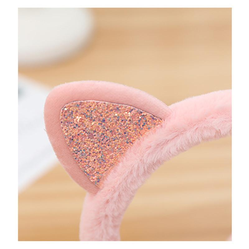 Cat Ears Shiny Earmuffs Plush Winter Cute Ear Warmer Earmuffs Earmuffs Cold-proof and Warm Earmuffs