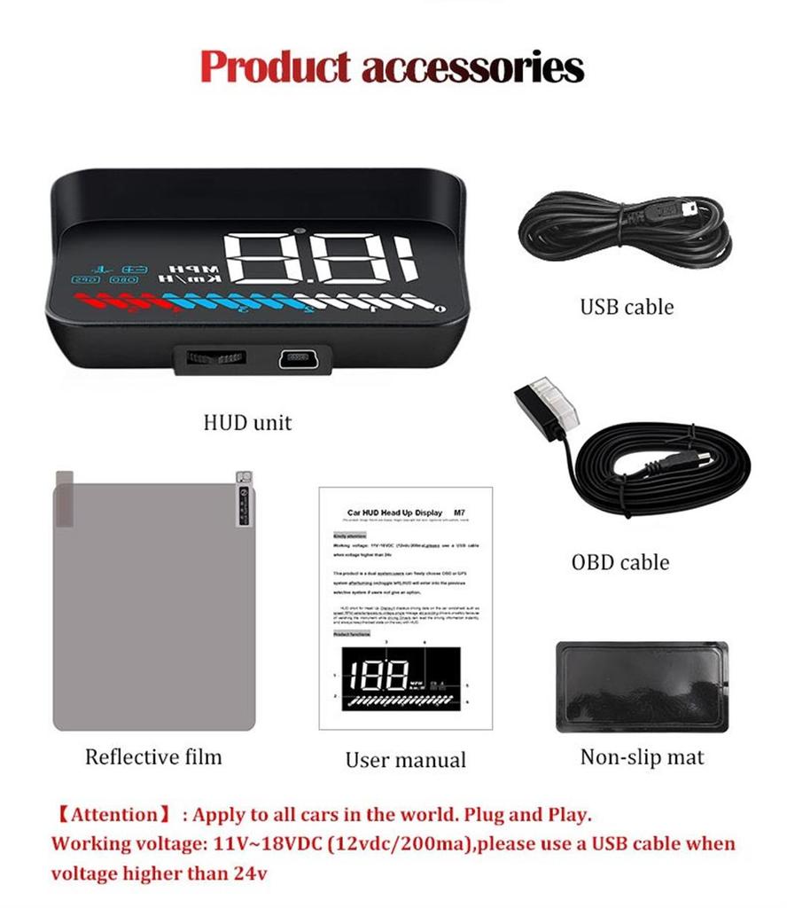 OBD+GPS Проекционный дисплей на лобовое стекло автомобиля OBD2 Бортовой компьютер Смарт Цифровой спидометр Об/мин Температура воды Вольтметр