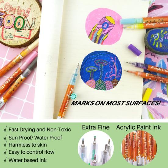 Nail Painting Pen Quick Drying Waterproof Multiple Colors Nail Art DIY Painting Graffiti