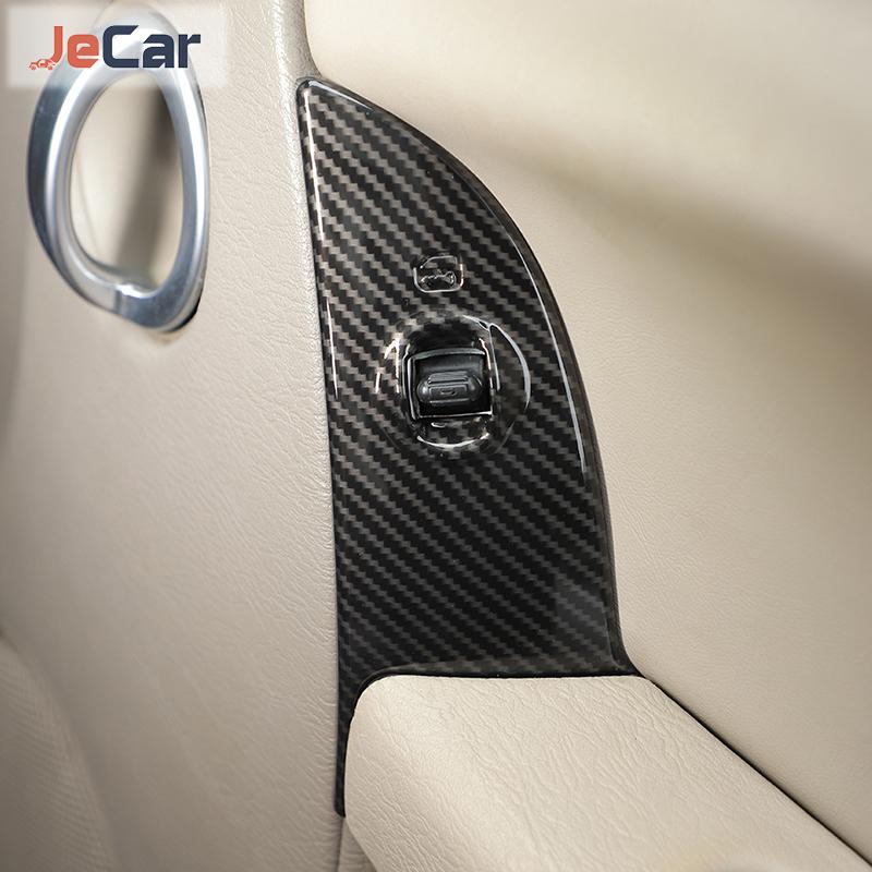 JeCar Carbon Fiber Car Door Switch Control Panel Decoration Sticker Trim Cover For Jeep Liberty 1999-2007 Interior