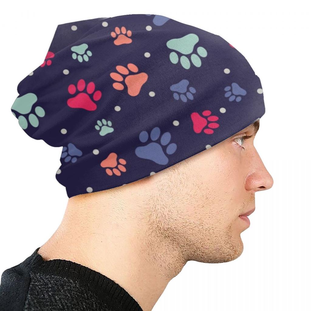 Шапки с рисунком собачьей лапы, крутая вязаная шапка для женщин, зимние теплые шапки унисекс, аляскинский маламут, сибирские хаски, шапки-шапки