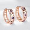 Красочные циркониевые женские серьги-кольца, модные повседневные аксессуары для девочек, ювелирные изделия