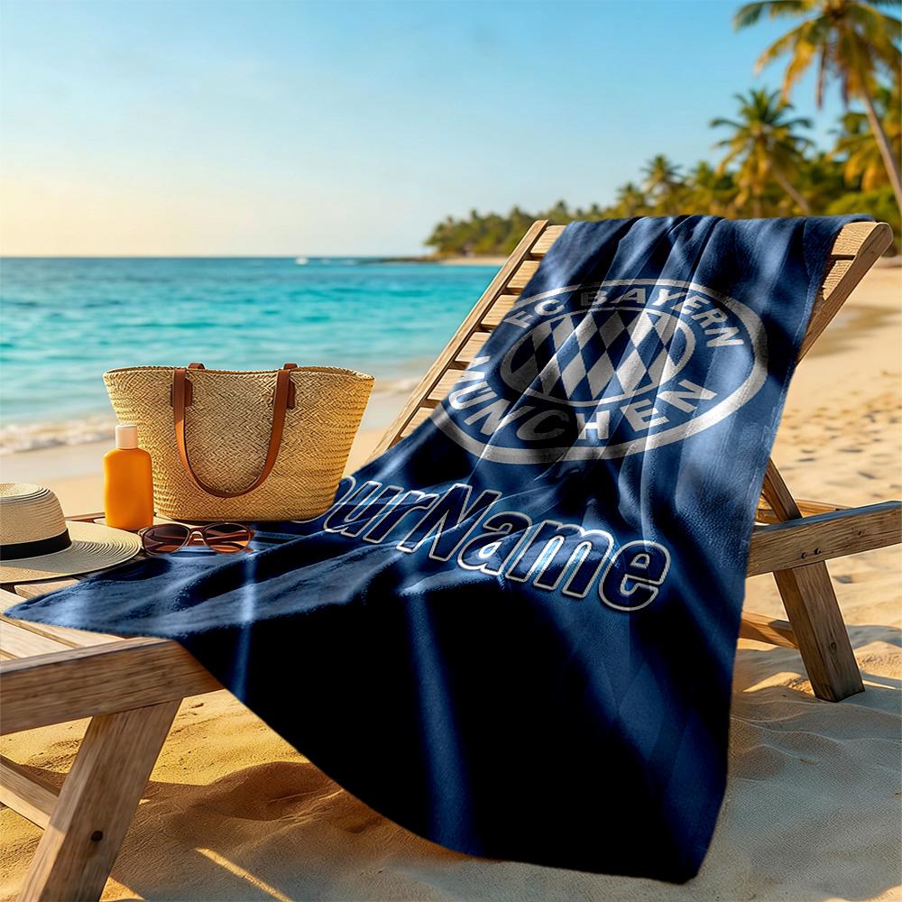 Bayern Munich Personalized Name Beach Towel High Absorbency & Quick-Dry