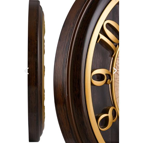 46 см деревянный вид 3D тиснением плавные секунды бесшумный механизм декоративные настенные часы подарок