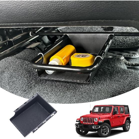 JKCOVER Органайзер-лоток для хранения под сиденьем, совместимый с Jeep Wrangler JL/JLU 2018- 2024 2025 и пикапом Jeep Gladiator JT - 2024 2025 Скрытый