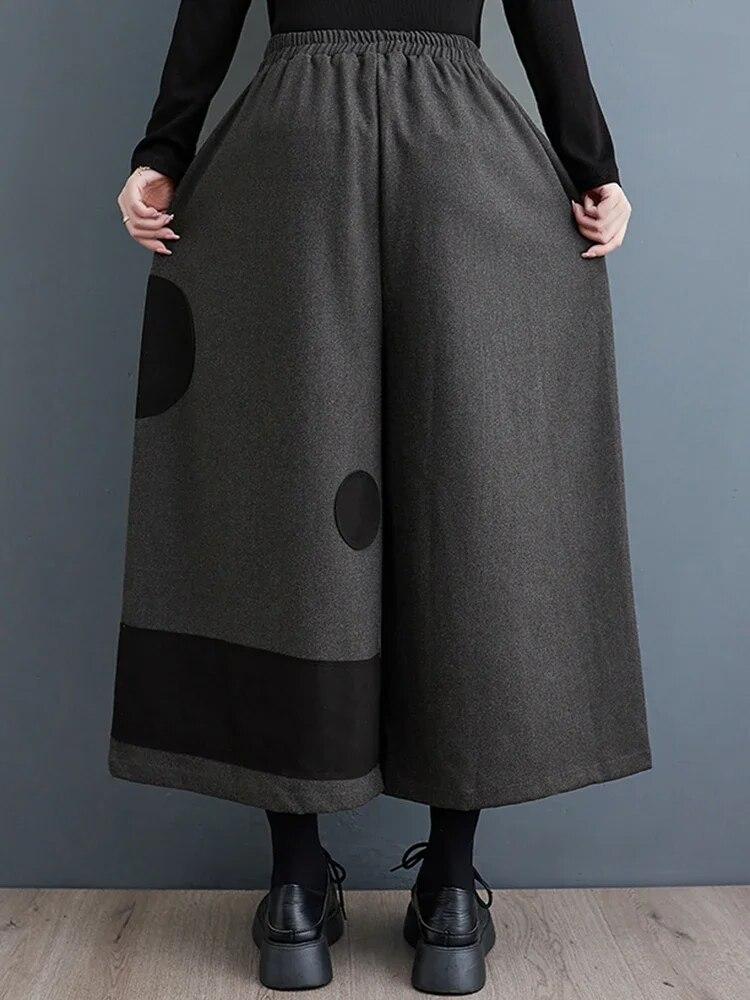 Xitao Свободные широкие брюки в горошек, простые модные женские брюки DMJ2765