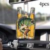 4 Pieces Fish Car Hanging Ornaments Keychain Charms Funny Creative Gift Rearview Mirror Decorations