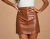 КОРИЧНЕВАЯ мягкая замшевая высокая талия натуральная кожа ягненка дизайнерская женская мини-юбка