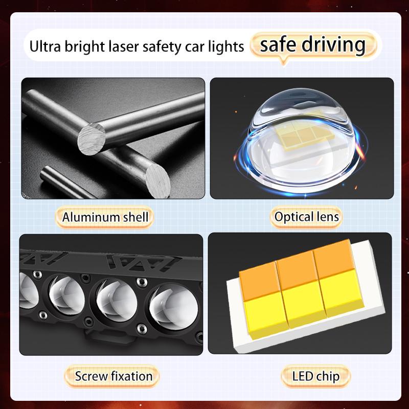 Светодиодный прожектор с 6 линзами для мотоцикла, двухцветный дальний/ближний свет, противотуманные фары для автомобилей, грузовиков, внедорожников UTV, 12 В, 24 В, мини-линза, фара дальнего света