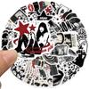 50 шт. Ретро Черно-белые Эстетичные Наклейки Y2K для Девочек на Багаж Ноутбук Гитару Телефон Шлем Водонепроницаемые Виниловые Наклейки Детская Игрушка