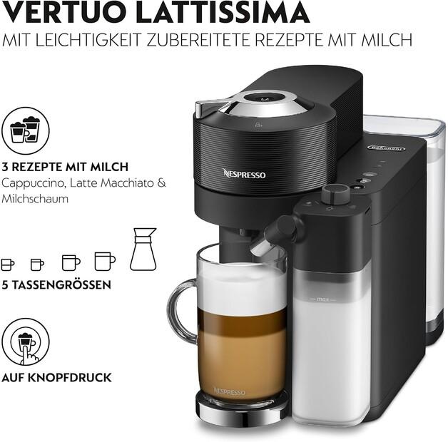 Capsule Coffee Machine DeLonghi ENV 300.B Vertuo Lattissima Black