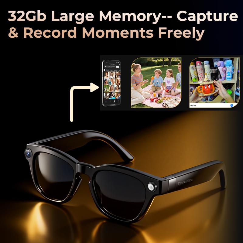 Smart Glasses Real-Time AI Translation Powered Assistant 8MP Camera  Photography 1080P Video Dual Mics Speakers Photochromic Lenses Bluetooth Calling