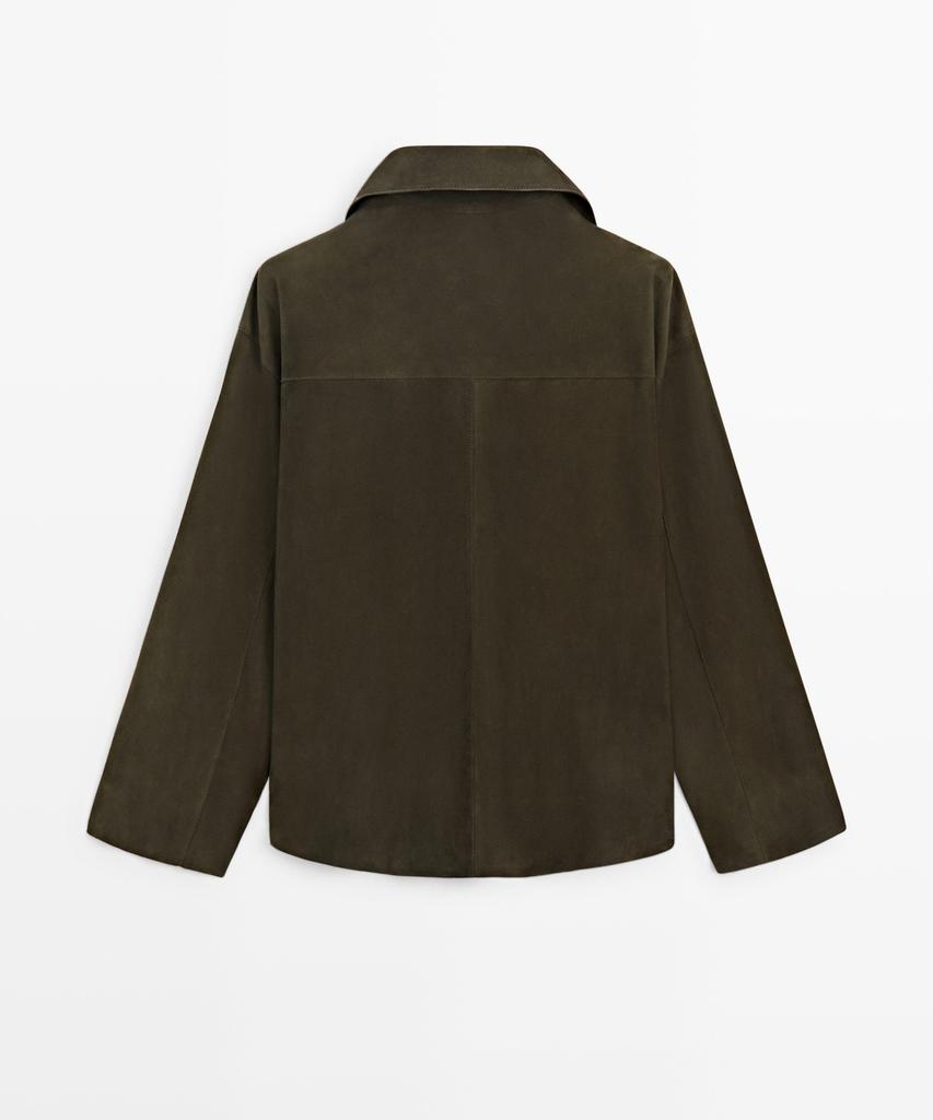 Massimo Dutti Suede Turtleneck Leather Jacket