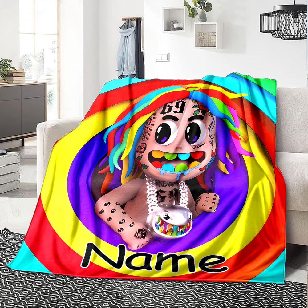 Customiz Name Personality 6ix9ine TattleTales Blanket Soft &Warm Sofa Office Bed Travel Lunch Break Blanket, Gift Suitable for All Seasons