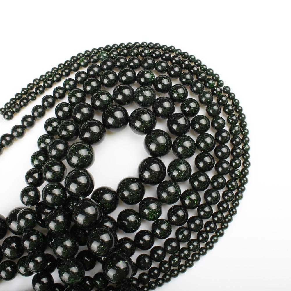 Зеленый Песчаник Круглые Натуральные Камни Бусины 15" Нить Гладкие Свободные Разделительные Бусины 4/6/8/10/12мм для Изготовления Ювелирных Изделий DIY Браслеты Аксессуары