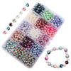 SANJAOYEE Pearl Beads Handicraft Set of 15 Colors 1200 Pieces 6mm Accessory Parts Multicolor Handmade Bracelet Handmade Accessories for Jewelry Mixed