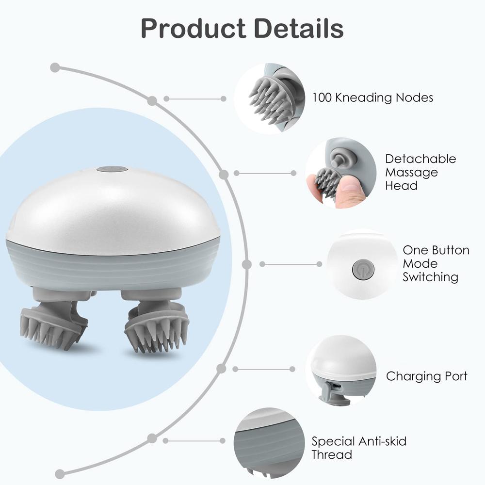 Electric Scalp Massager Portable Head Massager Vibration Scalp Massage For Hair Growth Migraine Stress Relief Relax Body Massage