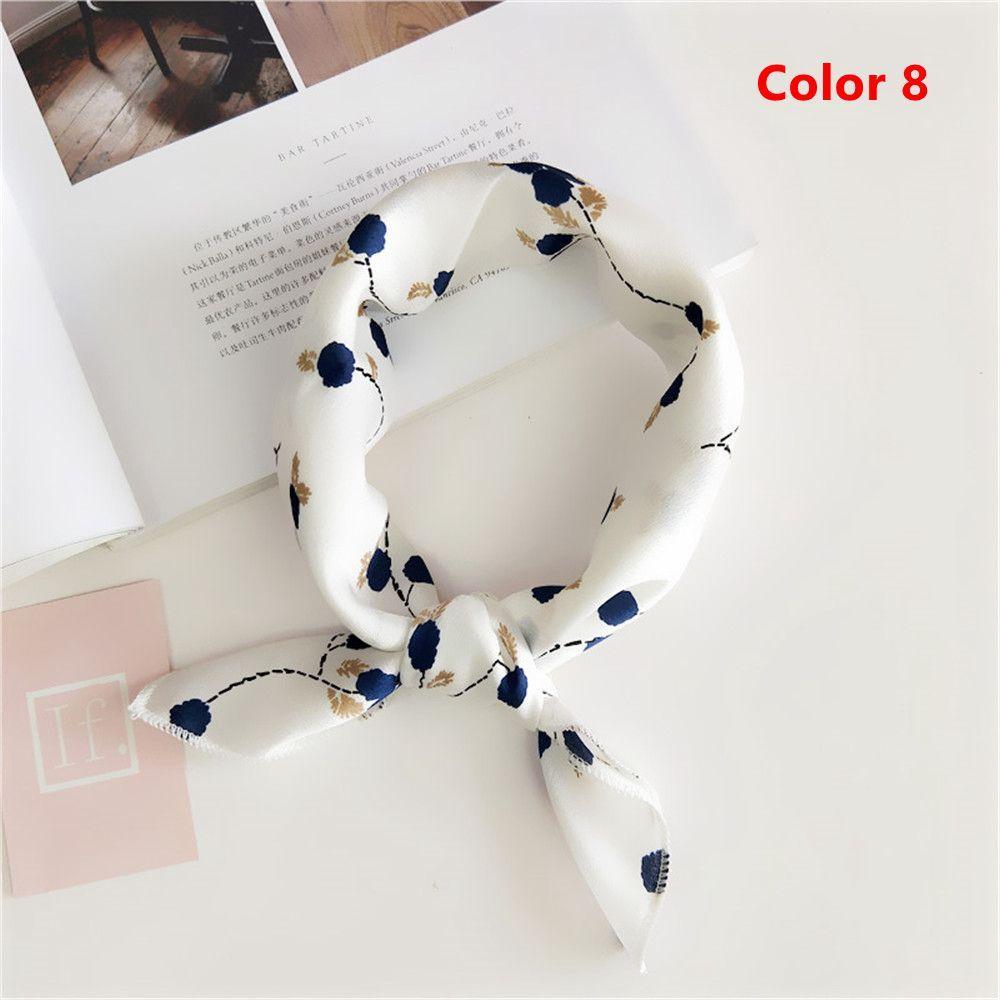 Gifts Women Small Vintage Square Scarf Silk Feel Satin Head Neck Hair Tie Band