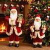 Christmas Santa Figurine Standing Santa Claus Figure with Gifts Bag And Present Box Christmas Decoration for Holiday Party Home Decor