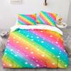 Colorful Rainbow Bedding Set Single Twin Full Queen King Size Rainbow Bed Set 3D Anime
