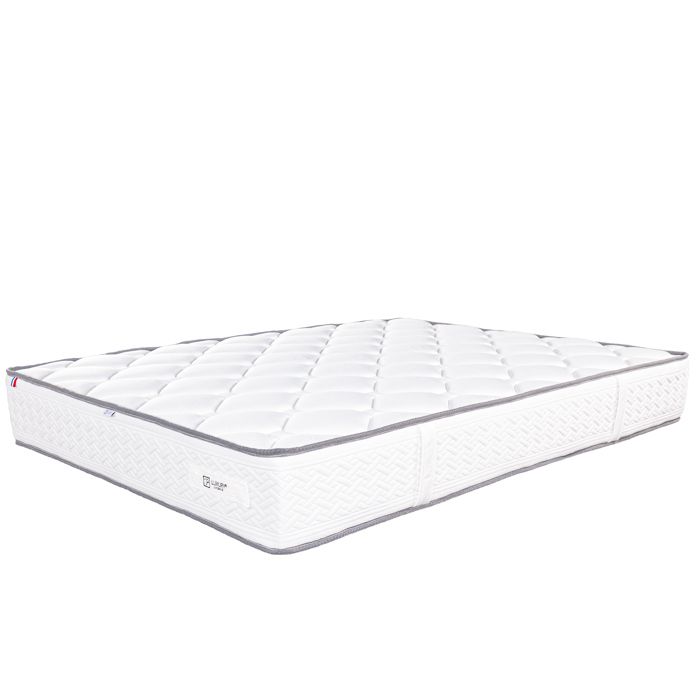 Mattress Set 140x190 Cm, Iris, 20 Cm, Memory Foam, Firm, Summer/winter Side + White Base 13 Cm Thick + 2 Pillows + Duvet