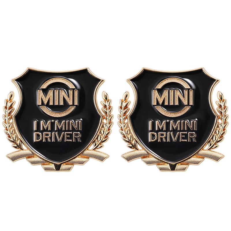 2Pcs Car Logo Metal Sticker Window Trunk 3D Emblem Decal For MINI One Cooper JCW Countryman Clubman Cabrio Paceman Coupe Clubvan uylez55