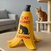 Cat Vomit Warning Sign 3D Banana Peel Cat Vomit Caution Sign Funny Vomiting Cat Desktop Warning Sign Gag Gift for Cat Lovers