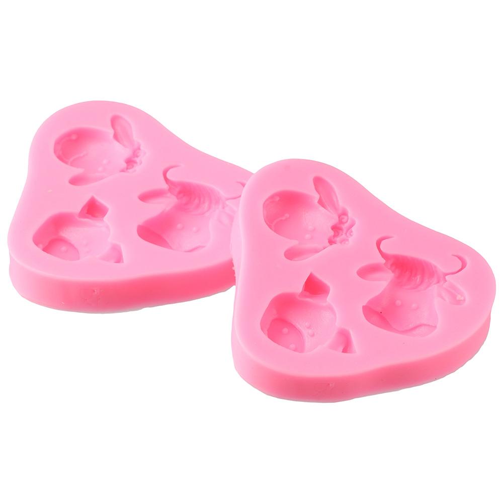 2 шт. Формы для мастики в виде головы коровы, Форма для свечи в виде овцы, Форма для приготовления торта в подарок для печенья