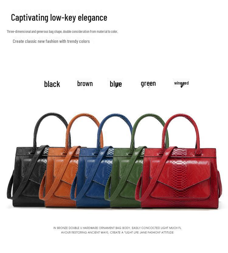 Вместительная сумка с принтом под змею: Европейская и американская модная женская сумка через плечо