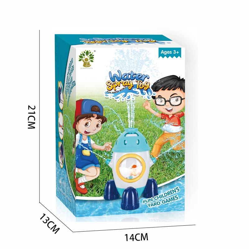 Cross-Border Space Rocket Rotating Sprinkler - Fun Outdoor Water Toy for Kids