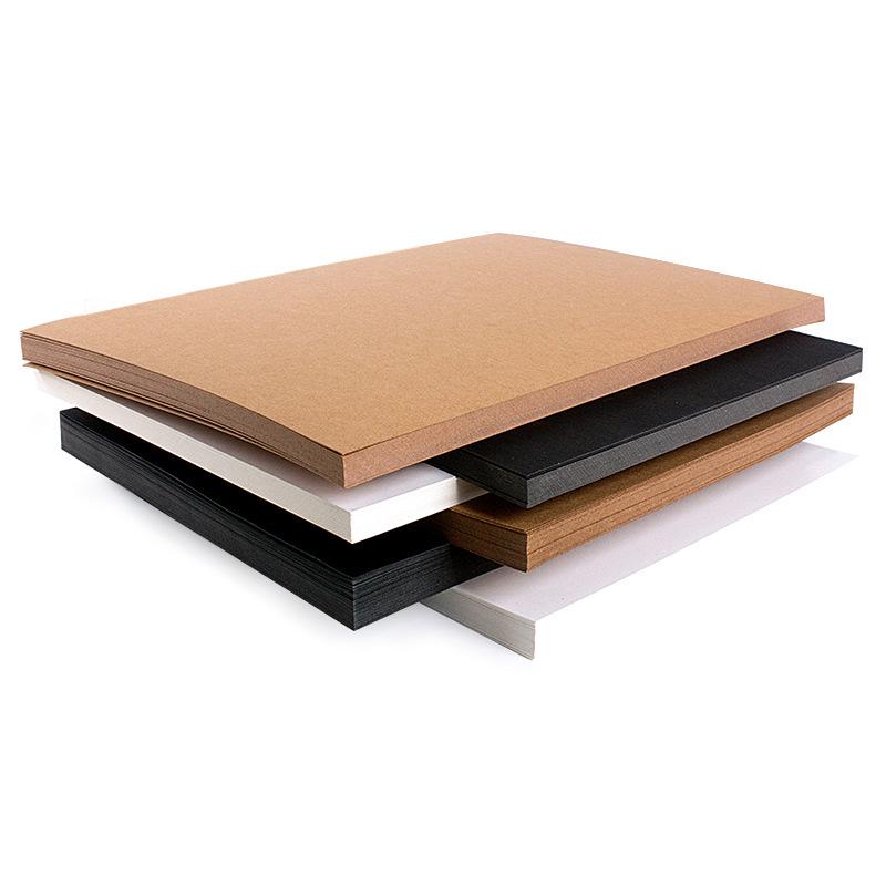 Black & White Card Paper: 8k & 4k Sizes, A4 & A3 Kraft, Thick Sheets for Student Crafts and Projects.