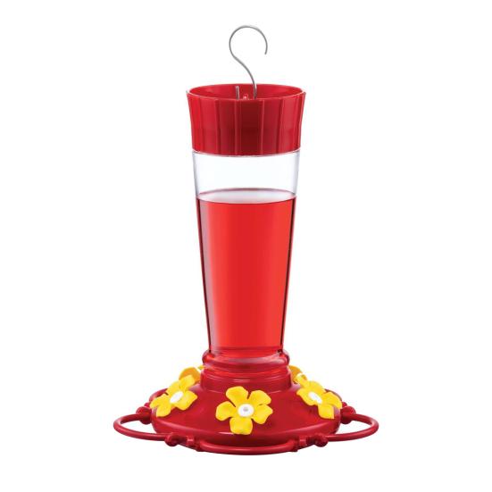 Кормушка для колибри для улицы, герметичная пластиковая кормушка для птиц с 5 отверстиями для кормления цветов и рвом для муравьев для внешнего декора сада