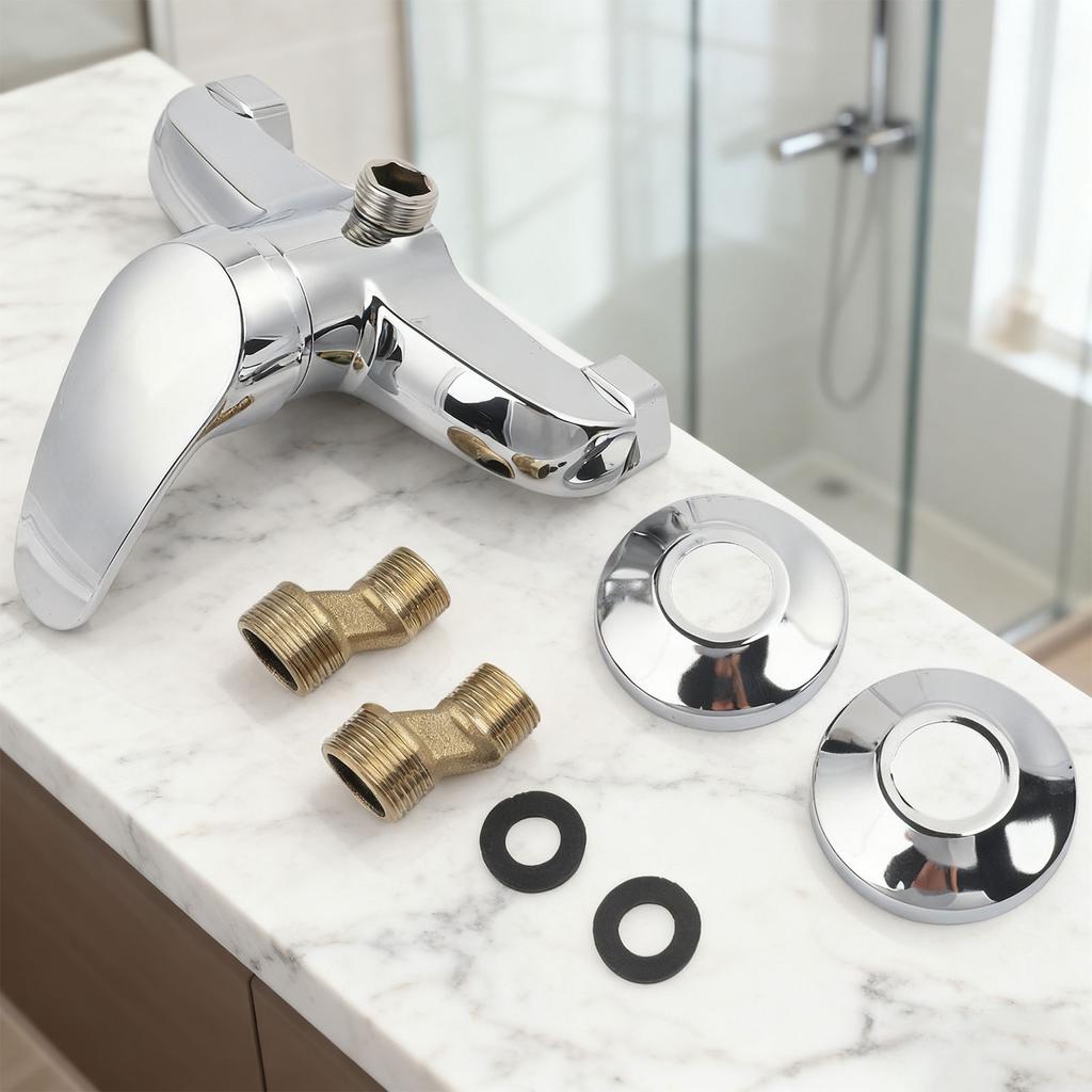 Wall-mounted Shower Faucet Single Handle Bathroom Bathtub Chrome Hot And Cold Water Mixer Valve Faucet Zinc Alloy Shower Tap